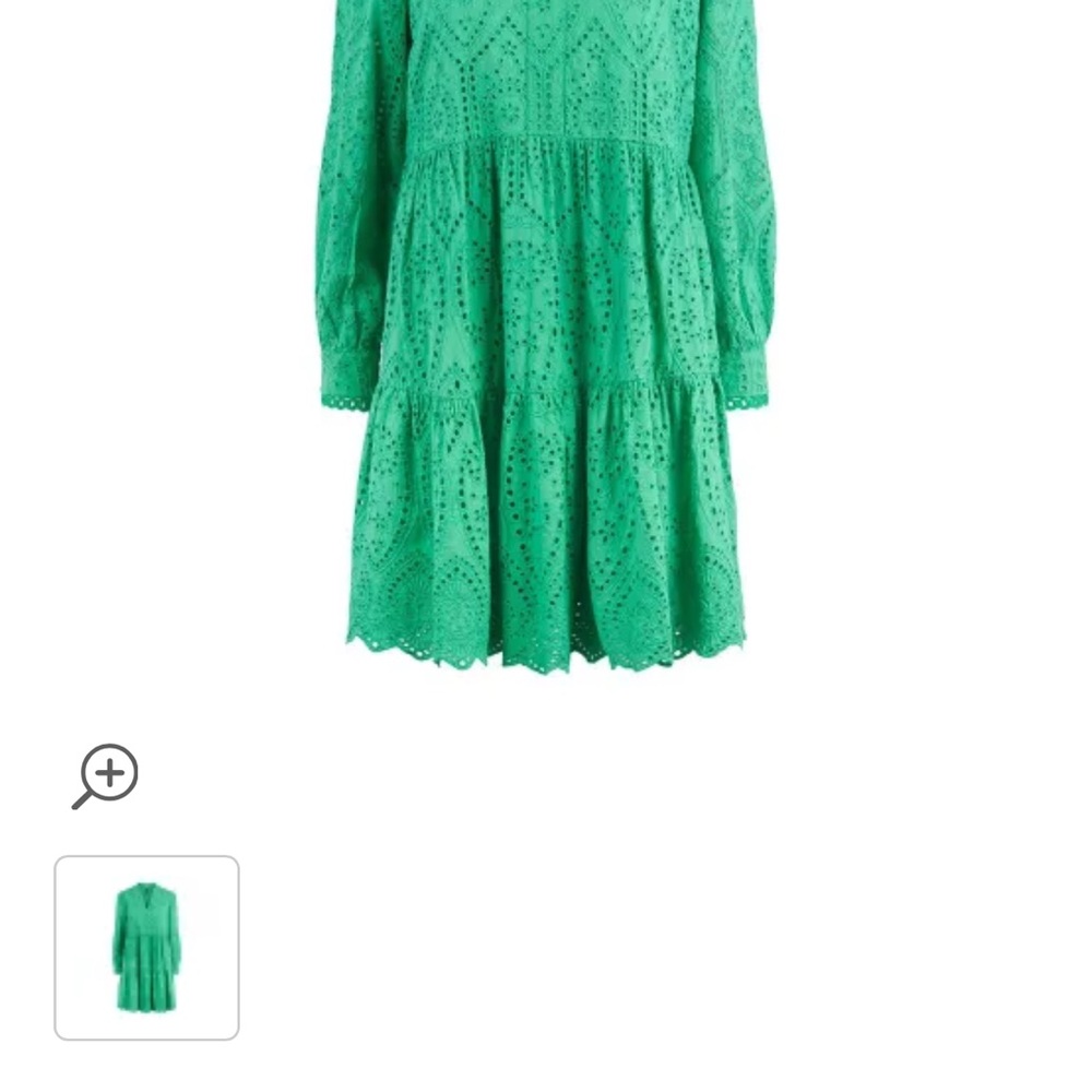 Beautiful green eyelets dress in cotton